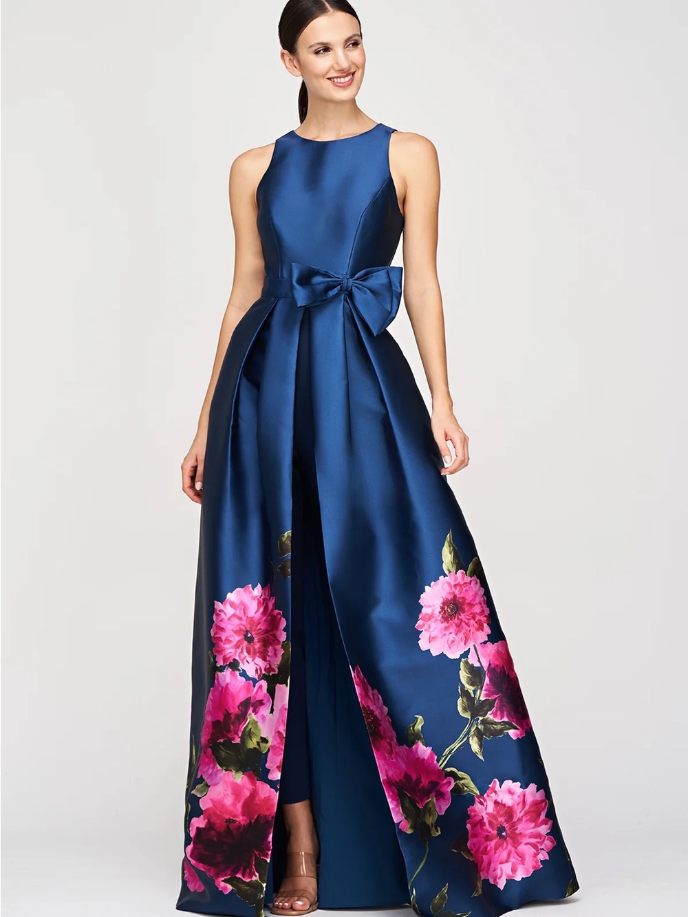 Kay Unger Andrea Walk Thru Jumpsuit Dark Ink/French Rose